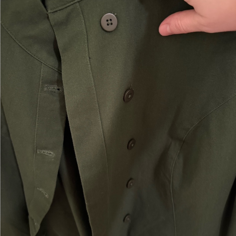 Universal Standard Green Stretch Button Front Jac… - image 4